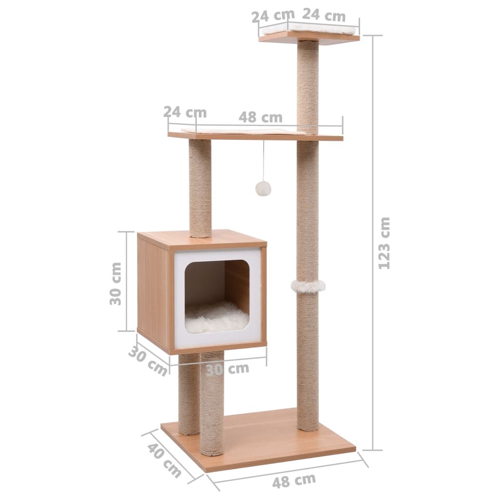 Vidaxl Rascador Para Gatos Con Alfombra Rascadora De Sisal 123 Cm_2