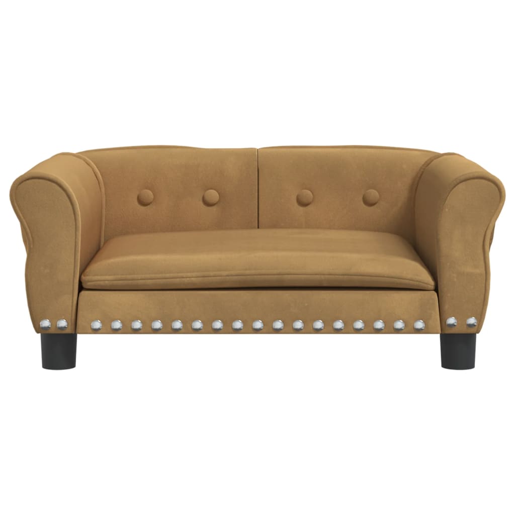 Cama Para Perros De Terciopelo Marrón 70x45x30 Cm / Vetonek_0