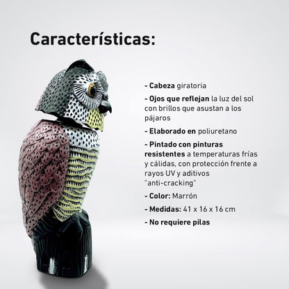 Coruja Espantalho Cabeça Giratória 41 cm Biotop