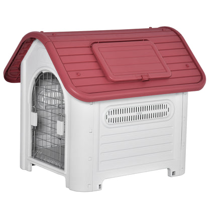 Pawhut Caseta De Perro Con 3 Respiraderos Puerta Ventana Para Jardín Terraza_0