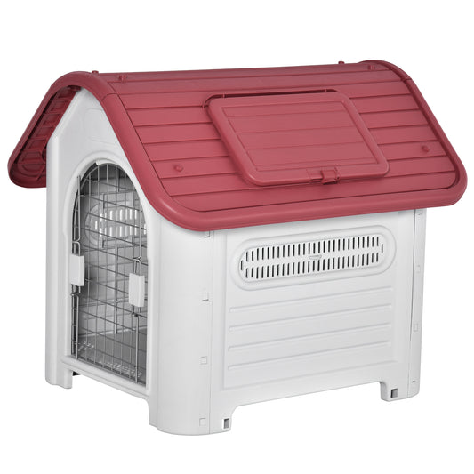 Pawhut Caseta De Perro Con 3 Respiraderos Puerta Ventana Para Jardín Terraza_0