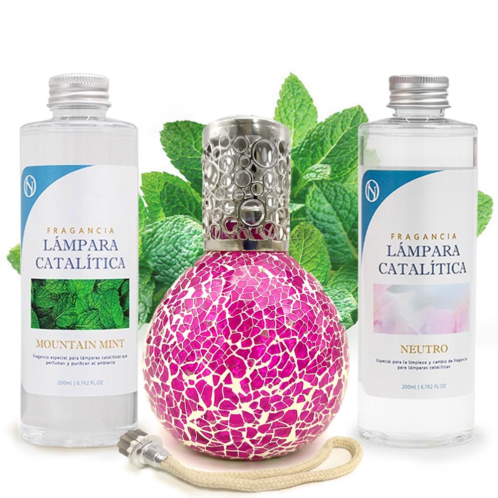 Pack Ahorro Lámpara Catalítica Mosaico Fucsia + Fragancia Mountain Mint 500ml + Limpiador Neutro 200ml + Mecha Repuesto_0