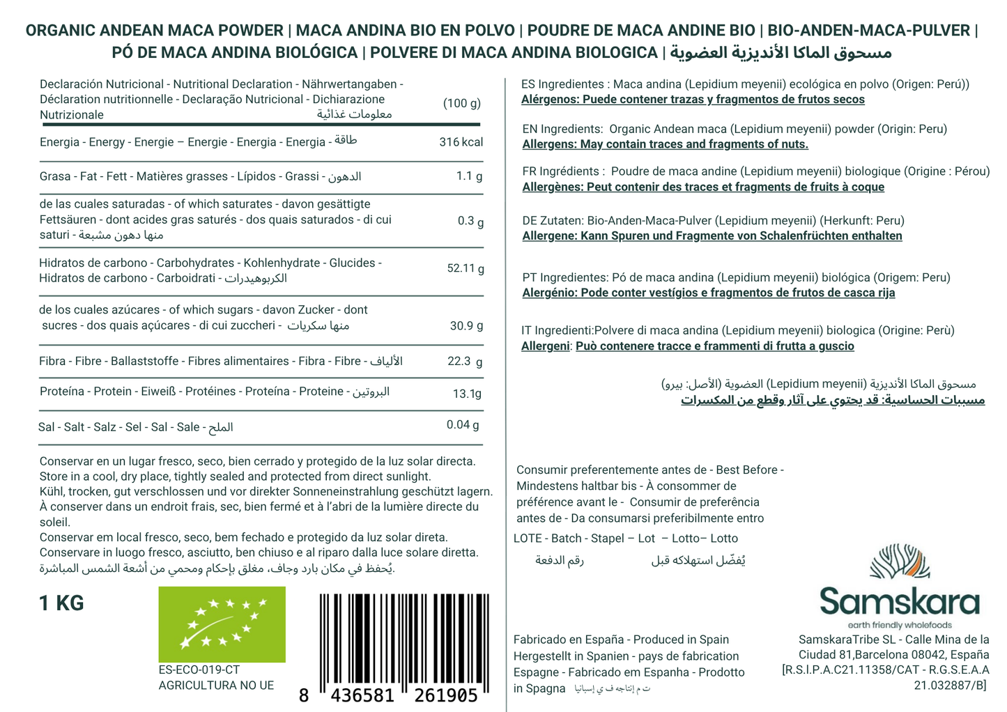 Maca En Polvo Bio - 4kg | Superalimento Ecológico Vegano Para Batidos, Smoothies Y Zumos, Sin Azúcares Añadidos_1