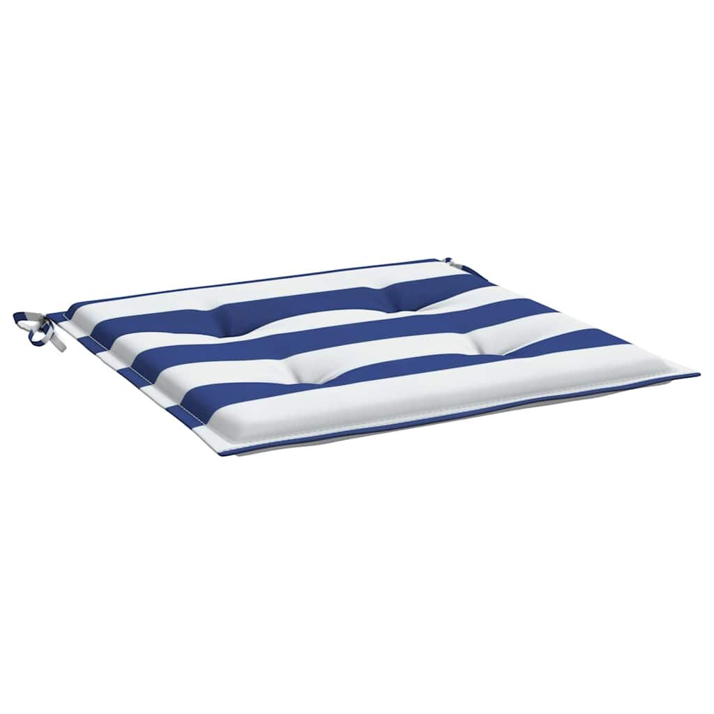 Vidaxl Cojines Silla Jardín 2 Uds Tela A Rayas Azul Y Blanco 40x40x4cm_3