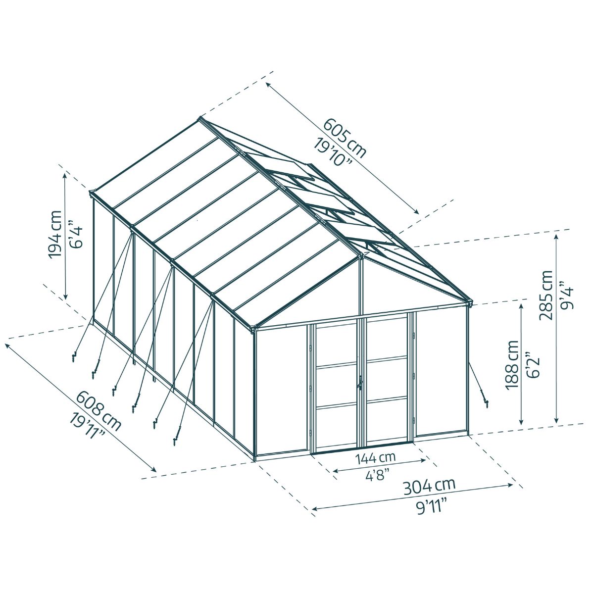 Aria Canopy 3 x 6 m - Estufa transparente em policarbonato