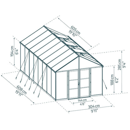 Aria Canopy 3 x 6 m - Estufa transparente em policarbonato