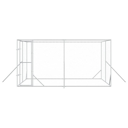 Perrera De Exterior Acero Galvanizado Plateado 4x4x2 M_3