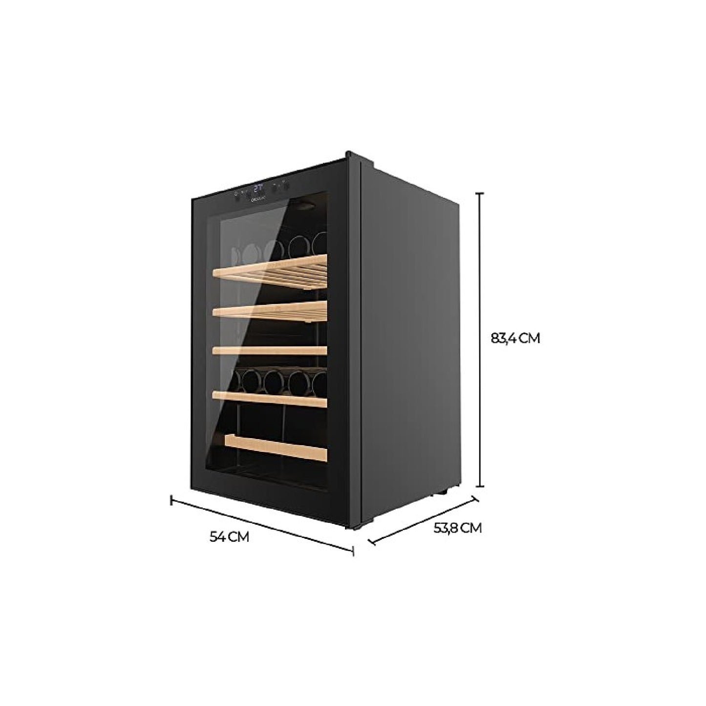 Vinoteca 48 Botellas Bolero Grandsommelier 48000 Black. 128 Litros, Temperatura Regulable, Sistema Compresor De Enfriamiento, Panel De Control Tácti_2