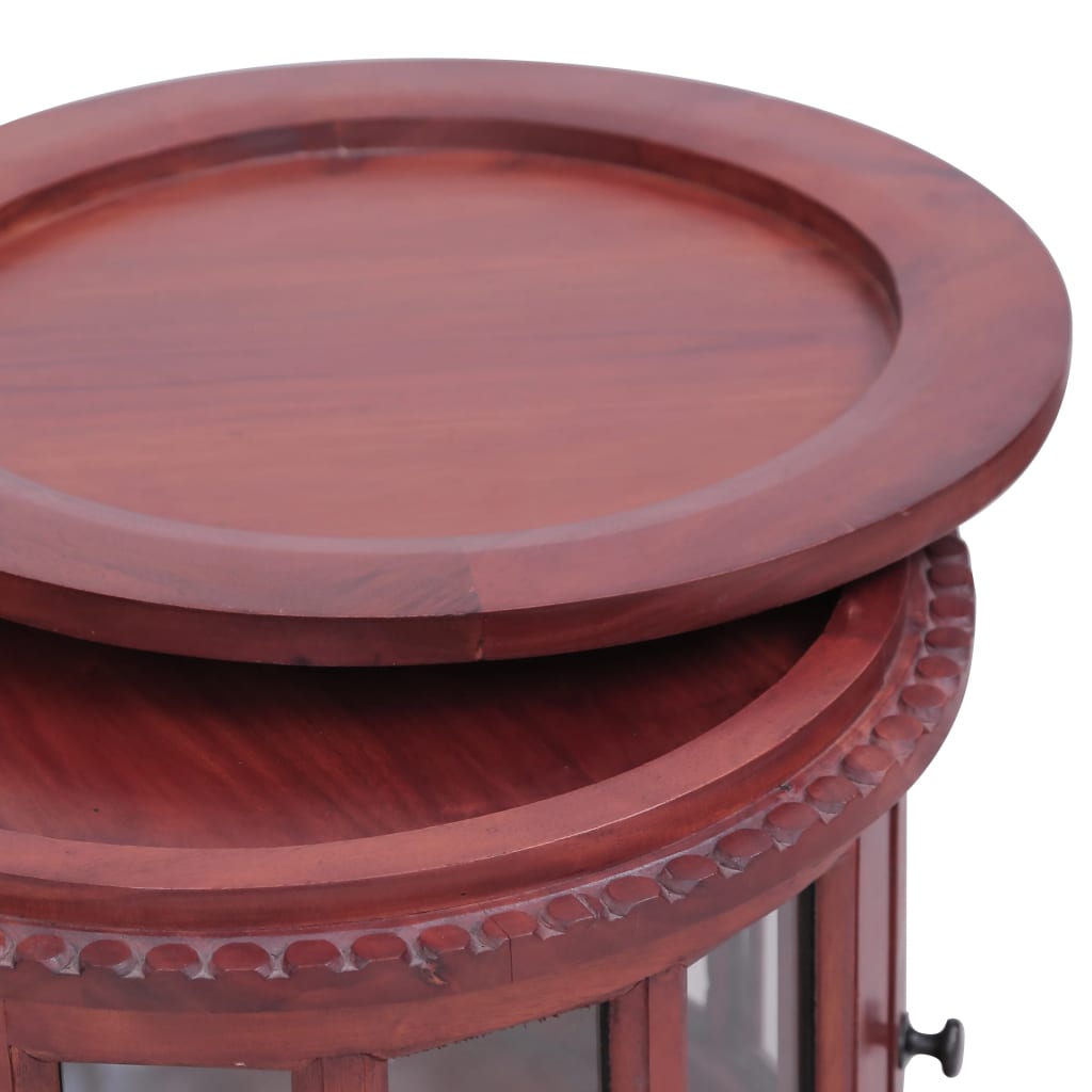 Armario Vitrina De Madera Maciza De Caoba Marrón 50x50x76 Cm_3