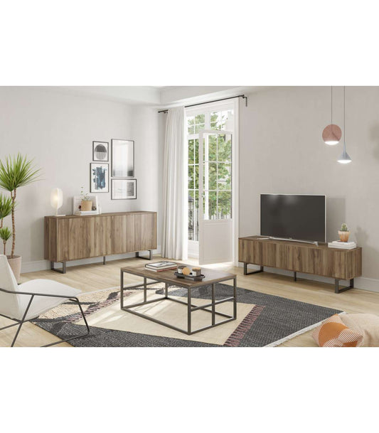 Mesa De Centro Modelo Lana Acabado Nogal Kemence, 100(ancho) 40(alto) 60cm(fondo)_0
