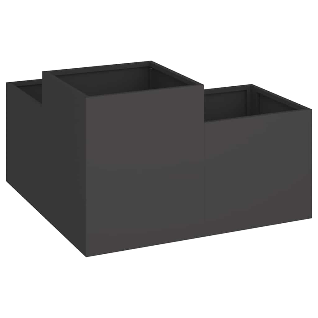 Maceta Para Jardín Negro 100 X 100 X 48 Cm Acero_4