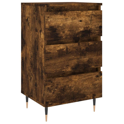 Mesita De Noche Madera De Ingeniería Roble Ahumado 40x35x69 Cm_0