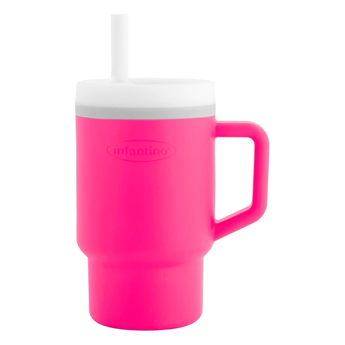 Infantino Mi Primer Vaso, Pajita Resistente Y Asa Para Niños Pequeños, Fácil De Limpiar, 250ml, Fucsia_0