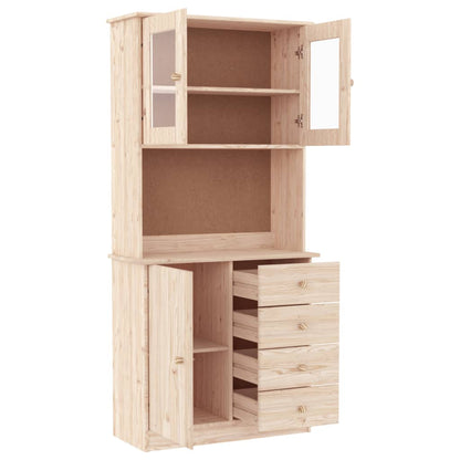 Aparador Alto Alta Madera Maciza De Pino 77x35x165 Cm_3