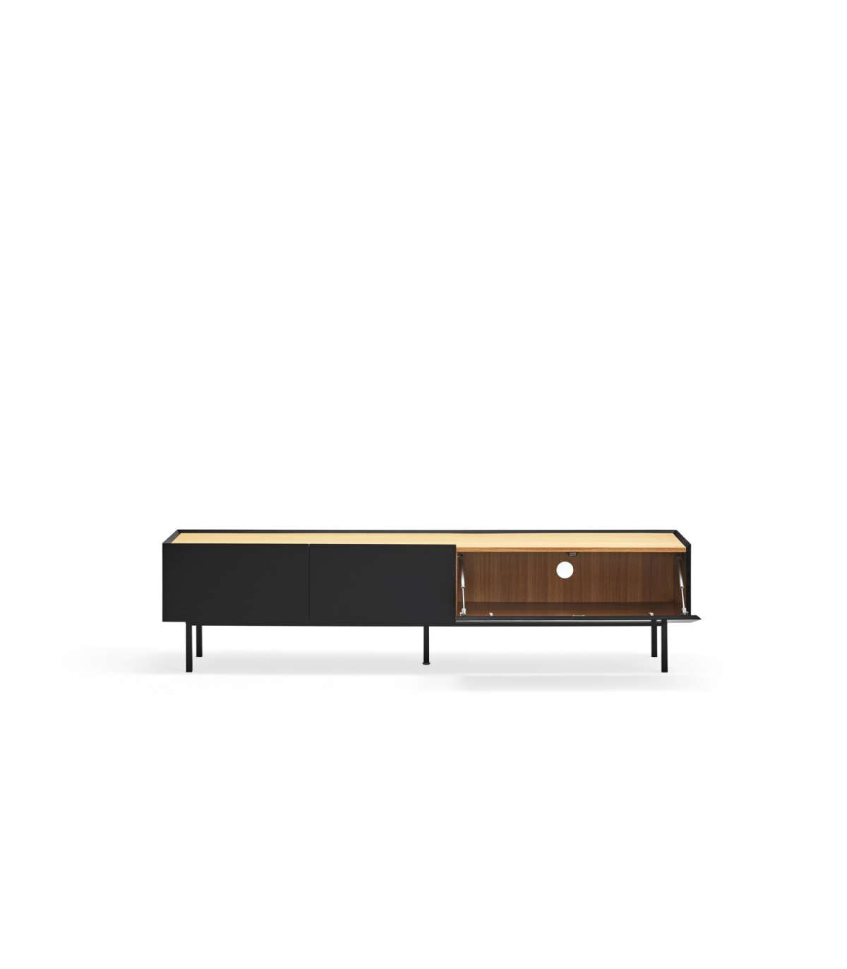 Mueble Para Televisión Modelo Arista 1 Puerta 2 Cajones Acabado Negro, 40cm(ancho) 45cm(_2