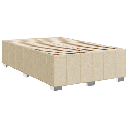 Cama Box Spring Con Colchón Tela Color Crema 120x200 Cm / Vetonek_4