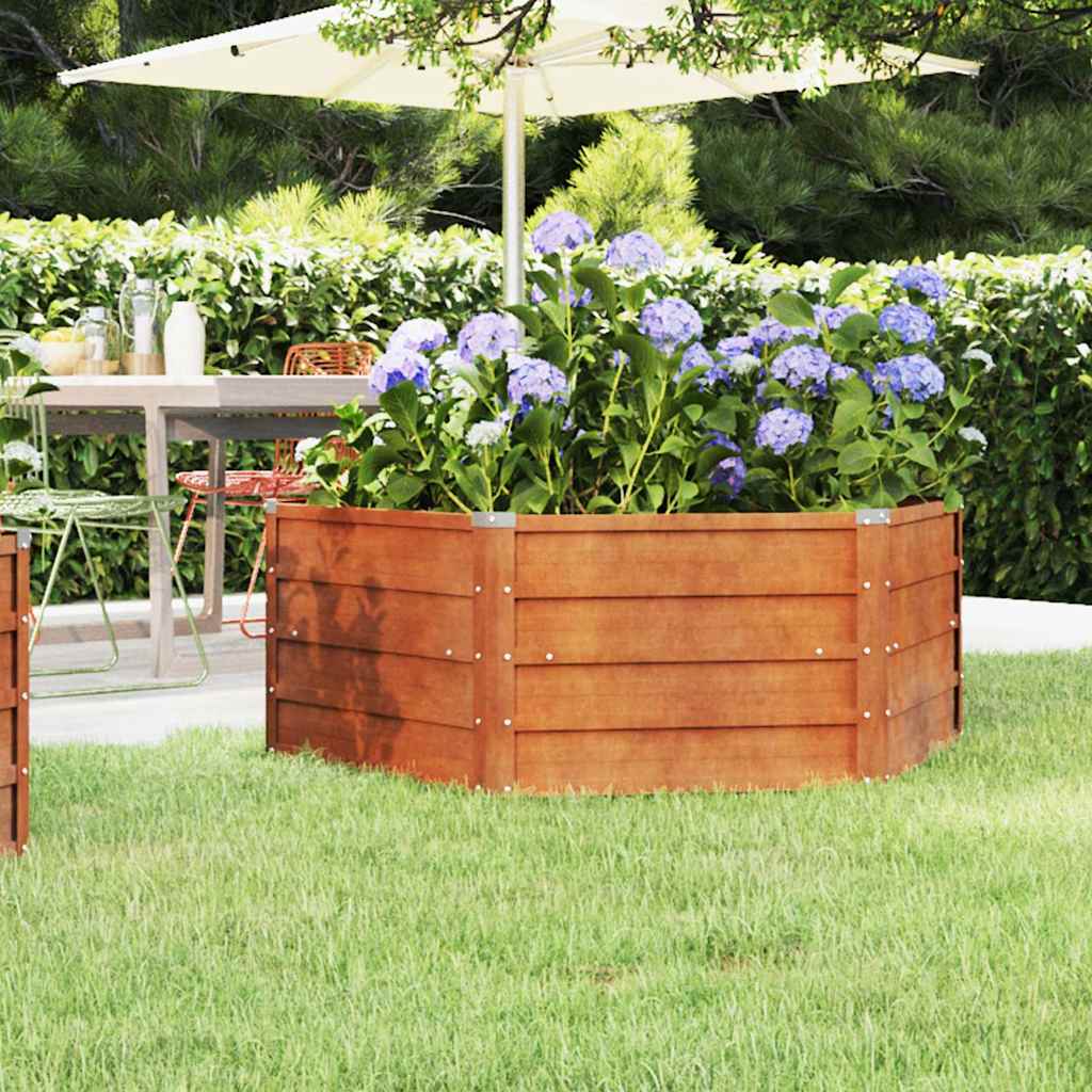 Arriate Oxidado De Acero Corten 129x129x45 Cm_1