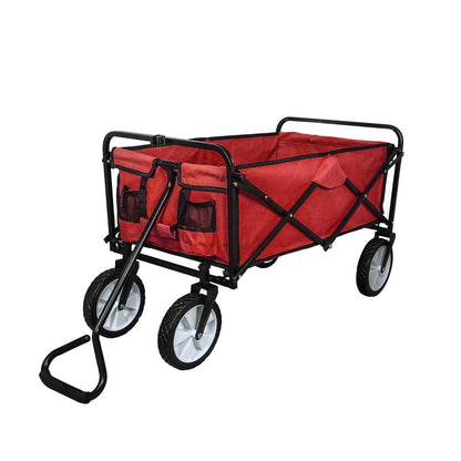Carretilla De Jardín Plegable Roja Para Jardinería Con Funda Impermeable_2