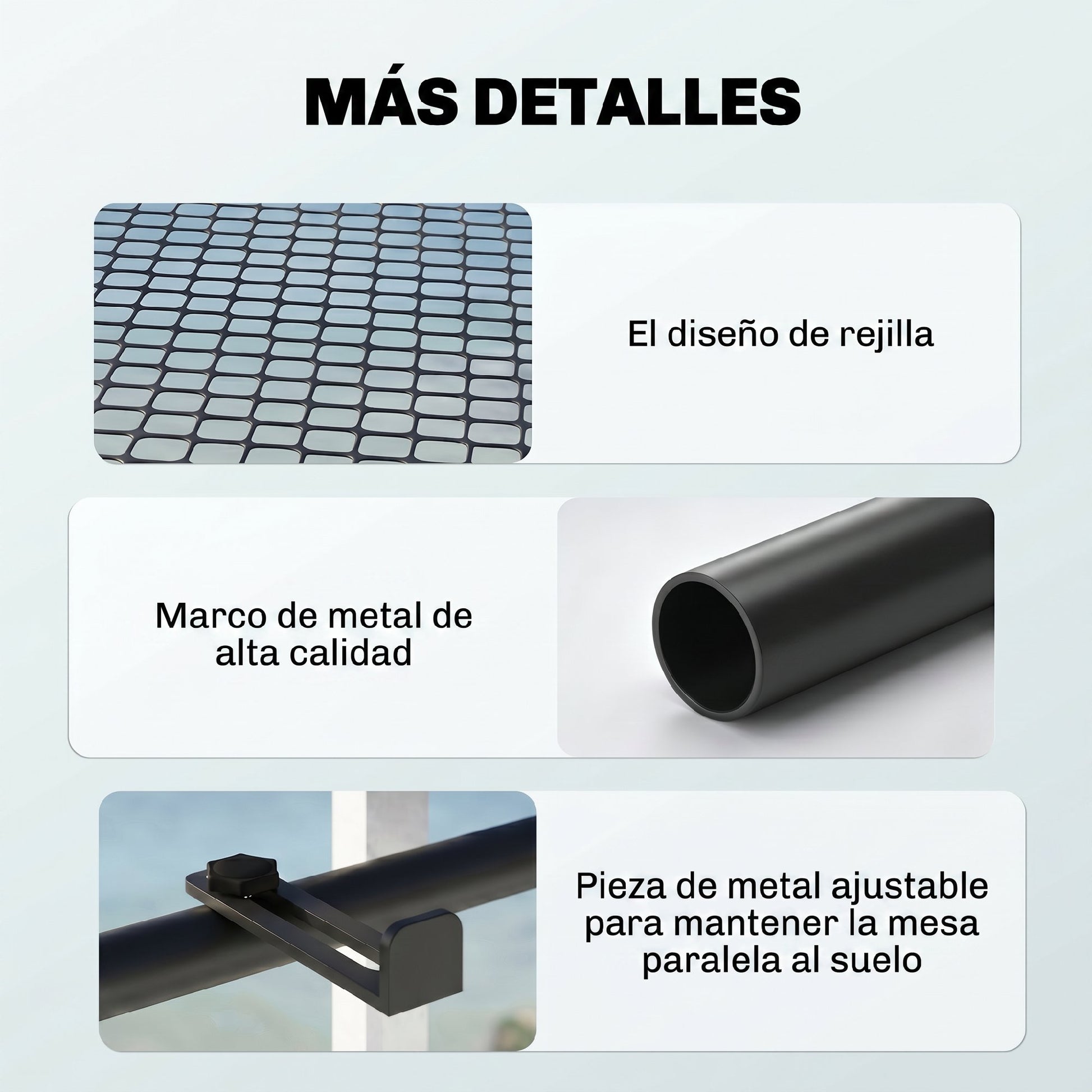 Outsunny Mesa Colgante De Balcón Semicircular 60x47x50 Cm Ajustable En Altura_5