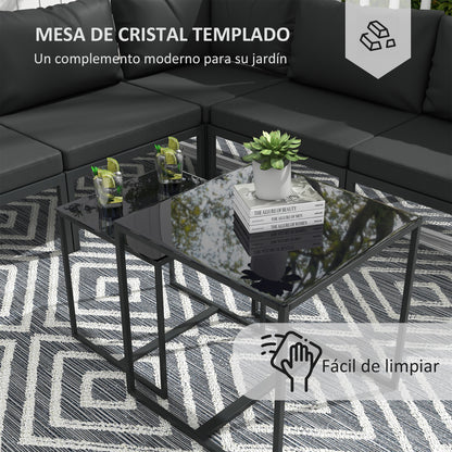 Outsunny Conjunto De Muebles De Jardín 7 Piezas Con Cojines Gris_5