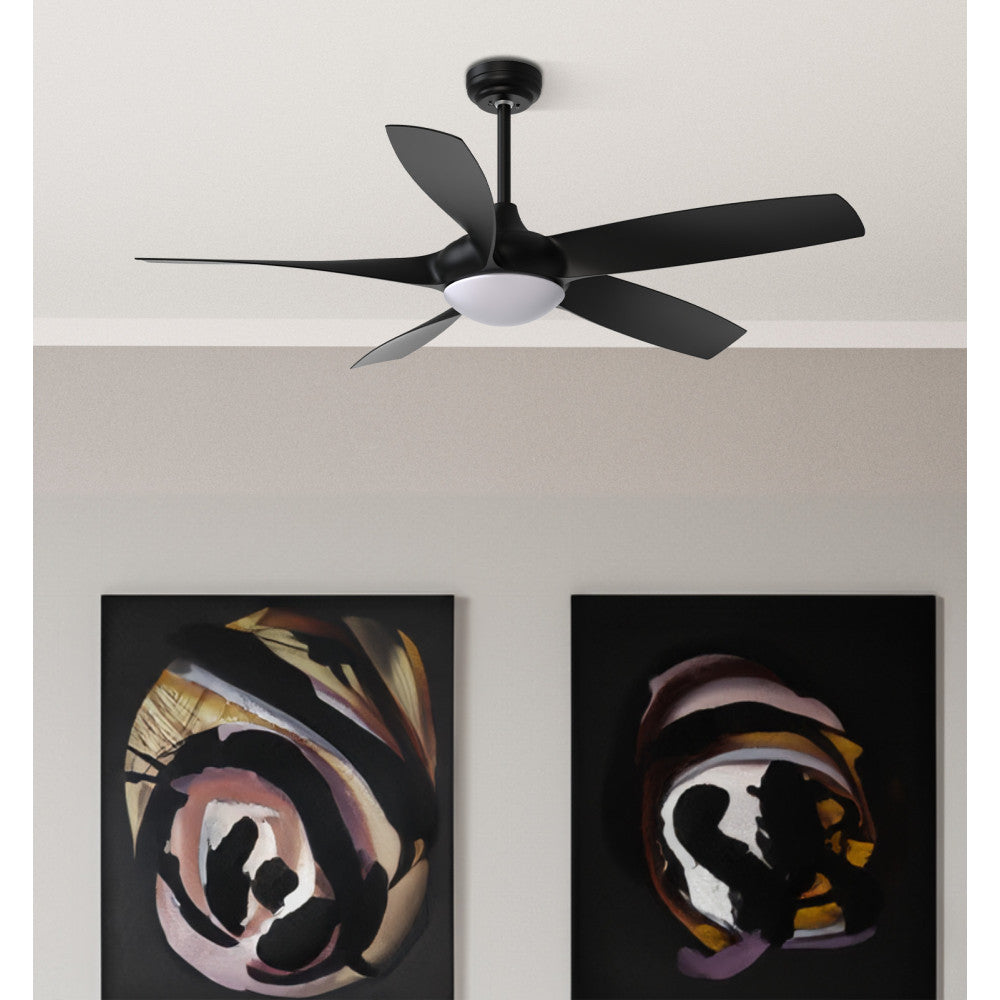 Ventilador Dc 24w Galleo Negro 5 Aspas 137d 2400lm 6 Velocidades 3000-4000-6500k C/remoto,memoria Y Temporizador_1