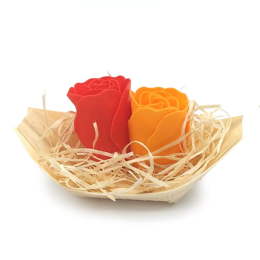 Barca Con Flores Para Regalo Invitados (naranja) - Rosas De Jabón Para Baño Aromático. Detalle Original Para Eventos_4
