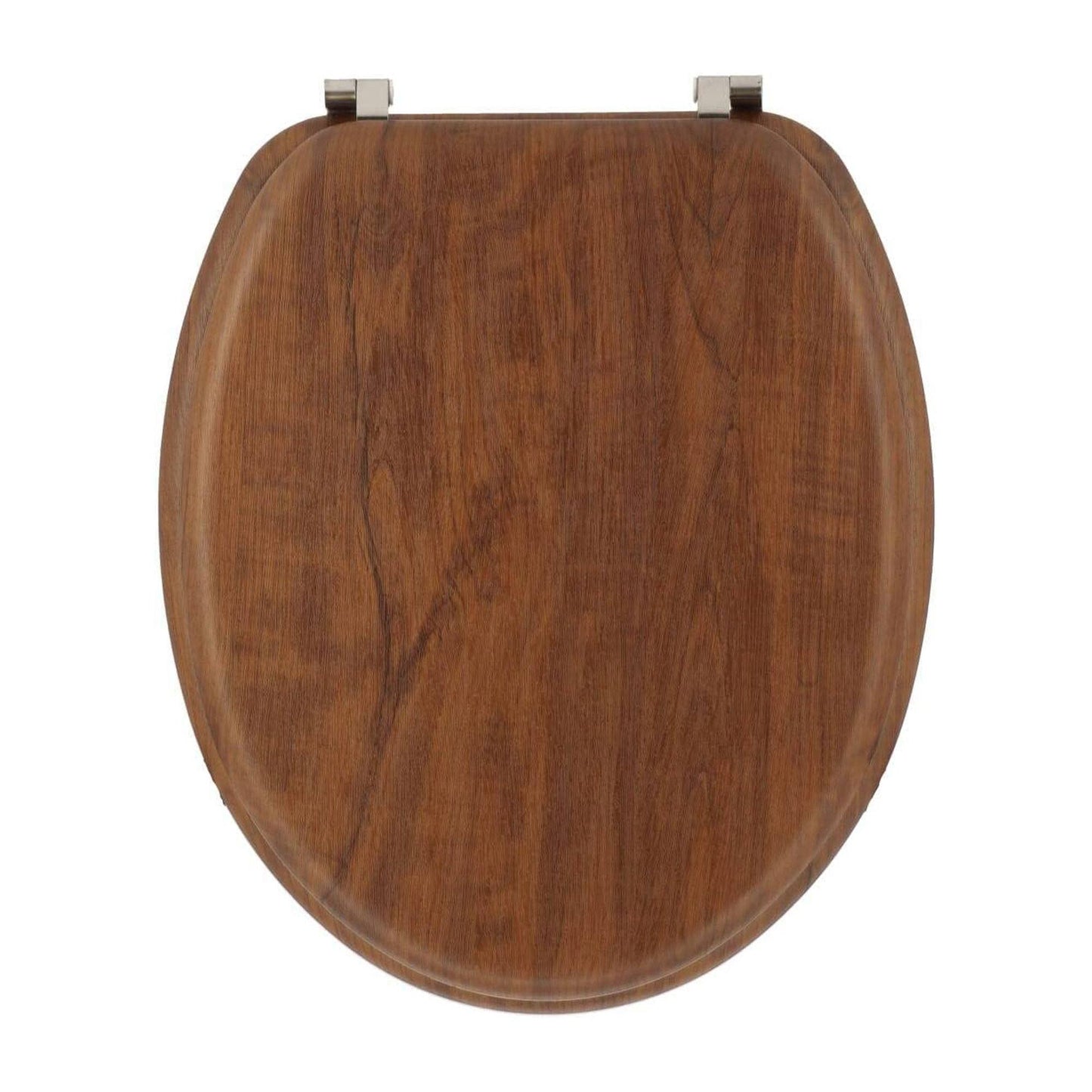 Asiento De Inodoro Mdf Con Tapa Y Bisagras De Acero Inoxidable Color Madera 37,5x5,5x45cm_2