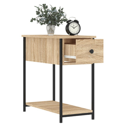 Mesita De Noche Madera De Ingeniería Roble Sonoma 30x60x60 Cm_2