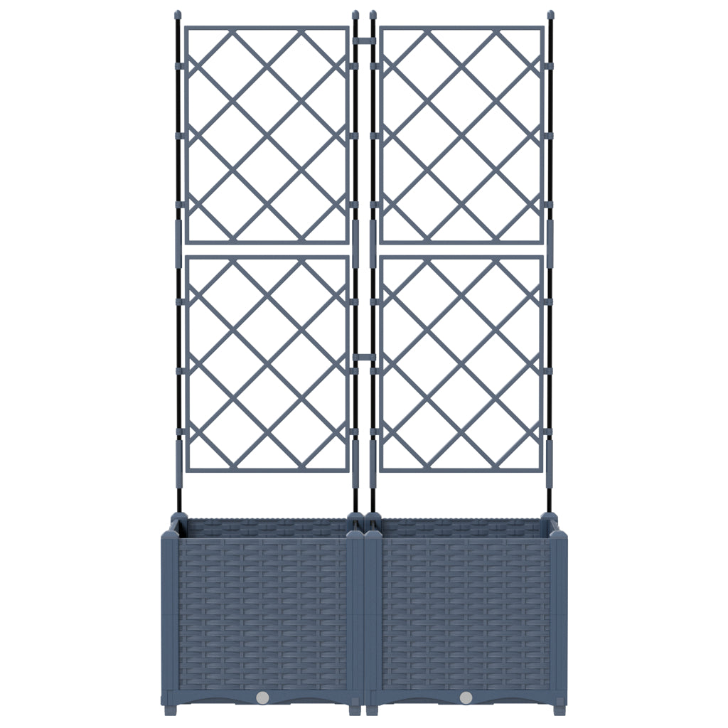 Vidaxl Maceta De Jardín Con Enrejado 2 Pcs Gris 80 X 40 X 143 Cm Pp_3
