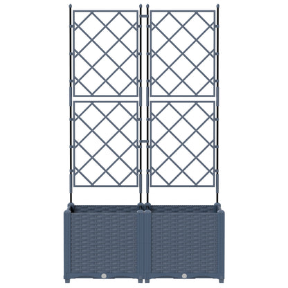 Vidaxl Maceta De Jardín Con Enrejado 2 Pcs Gris 80 X 40 X 143 Cm Pp_3