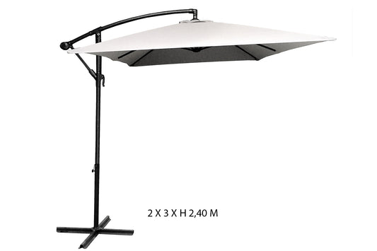 Sombrilla Offset Redondo 2x3acero Y Poliéster Gris Oscuro- Sombrilla - Mobiliario De Jardín_0