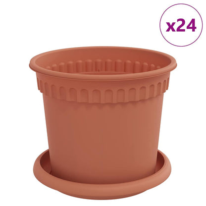 Macetas 24 Uds. Rojo Ladrillo Plástico_0
