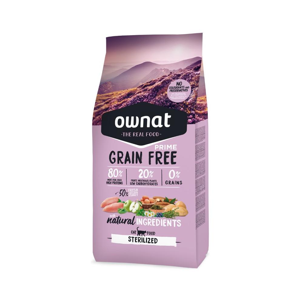 Pienso Ownat Grain Free Prime Sterilized para Gatos esterilizados 3 kg