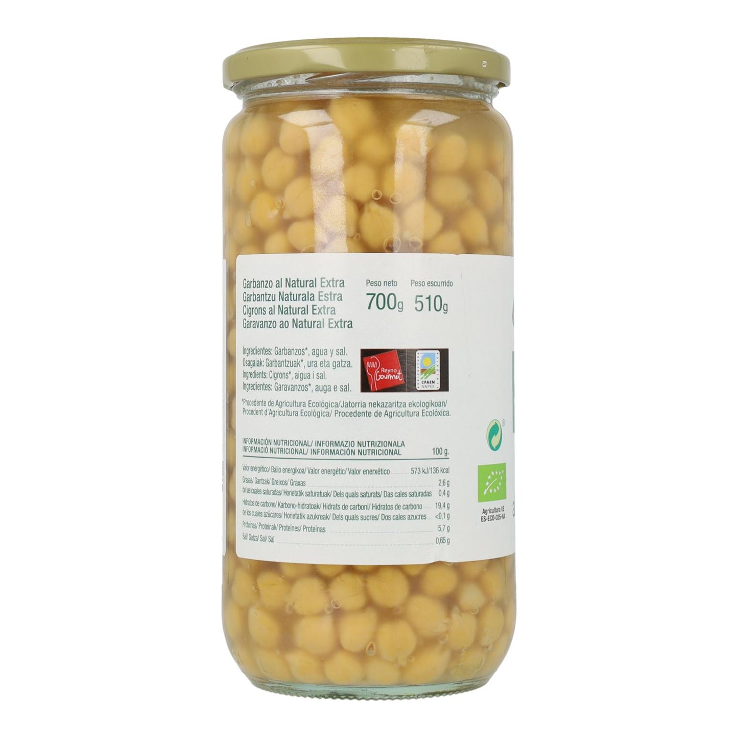 Ékolo Grão de bico biológico extra natural 700 g