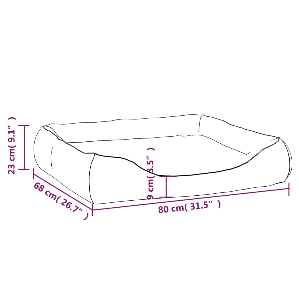 Vidaxl Cama Para Perros De Cuero Sintético Marrón 80x68x23 Cm_2