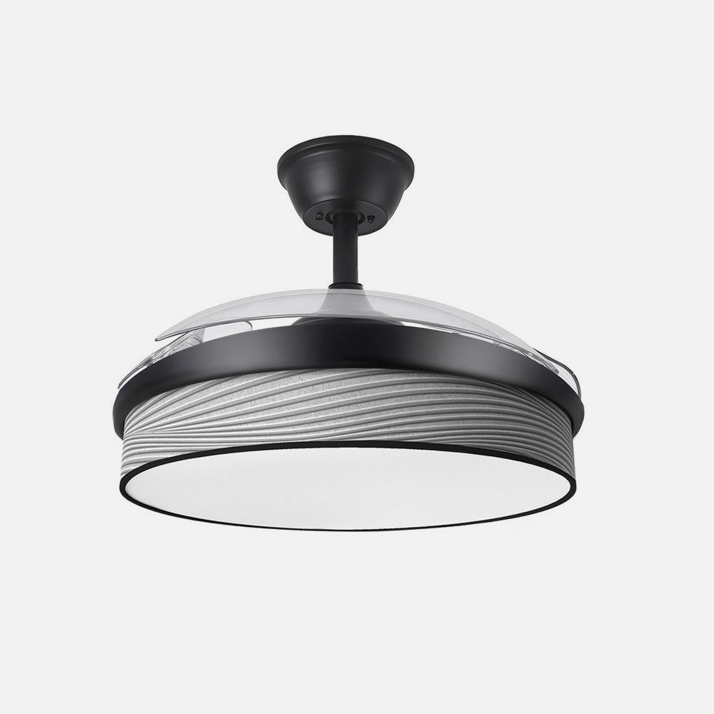 Ventilador Dc Moda 72w Negro/surco Gris 91d 3aspas 7200lm 3000-4000-6000k Remoto+ Memoria+ Temporizador_2