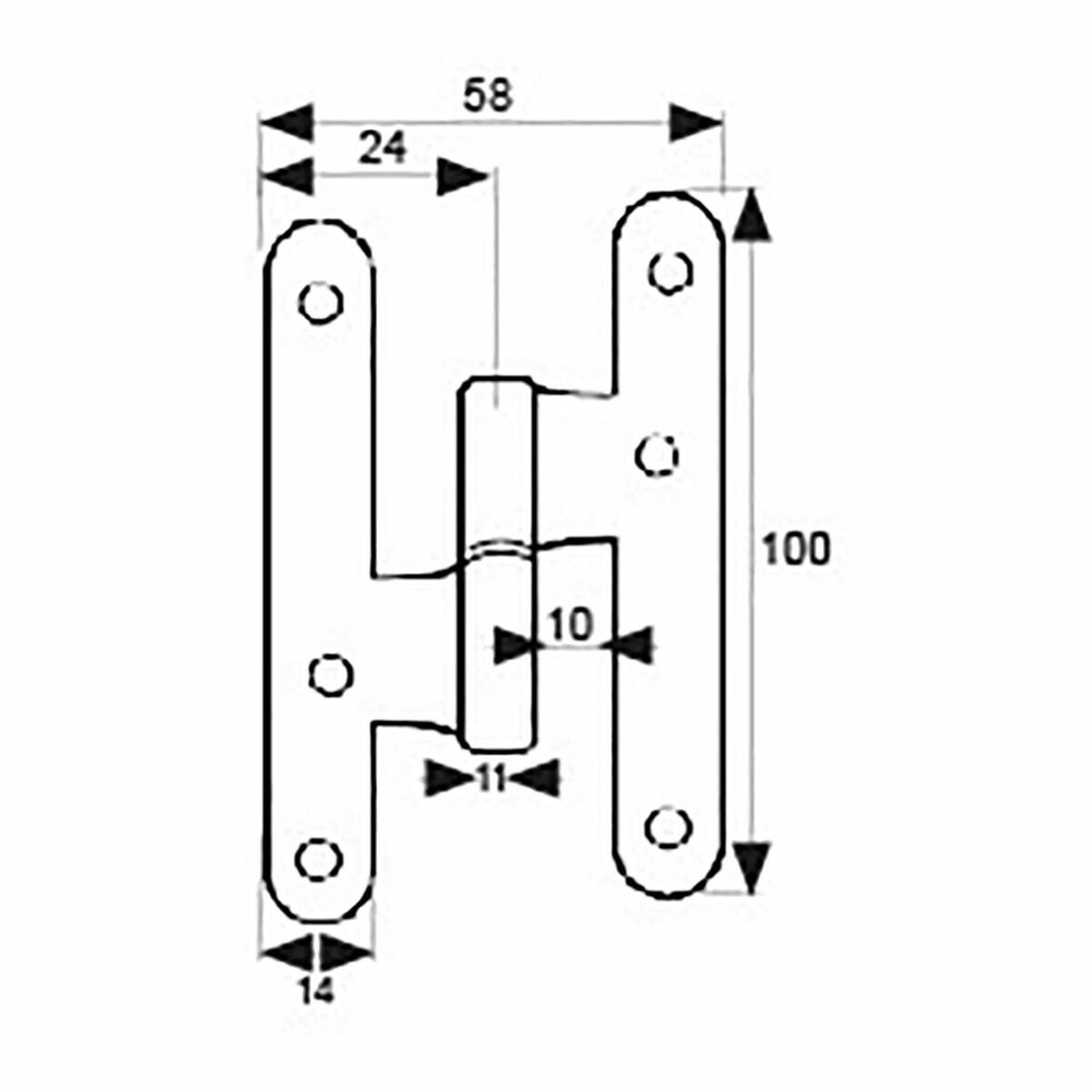 Bisagra Edm Pn04 100 X 58 Mm Derecha Acero / Vetonek_0