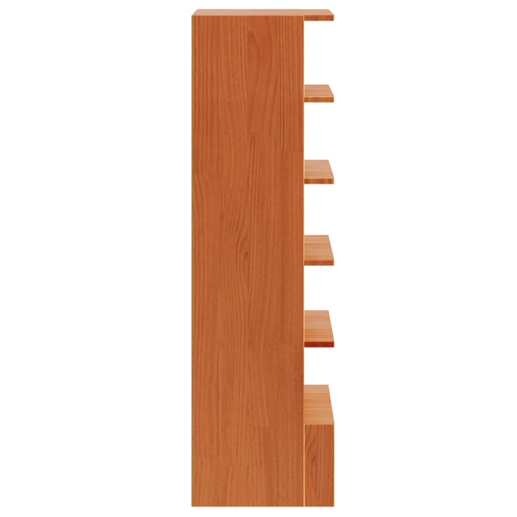 Mueble Zapatero Madera Maciza De Pino Marrón Cera 52x30x104 Cm / Vetonek_1