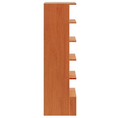 Mueble Zapatero Madera Maciza De Pino Marrón Cera 52x30x104 Cm / Vetonek_1