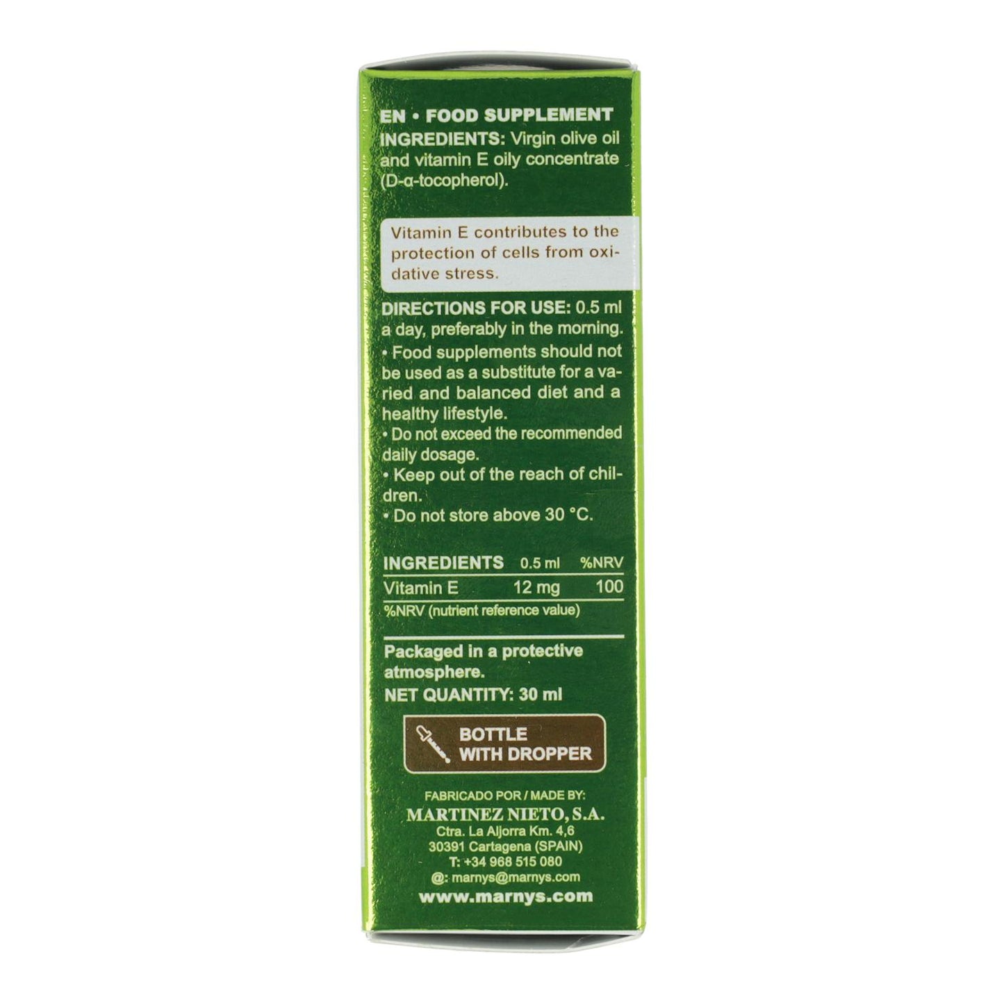 Vitamina E Líquida Marnys, 30 ml