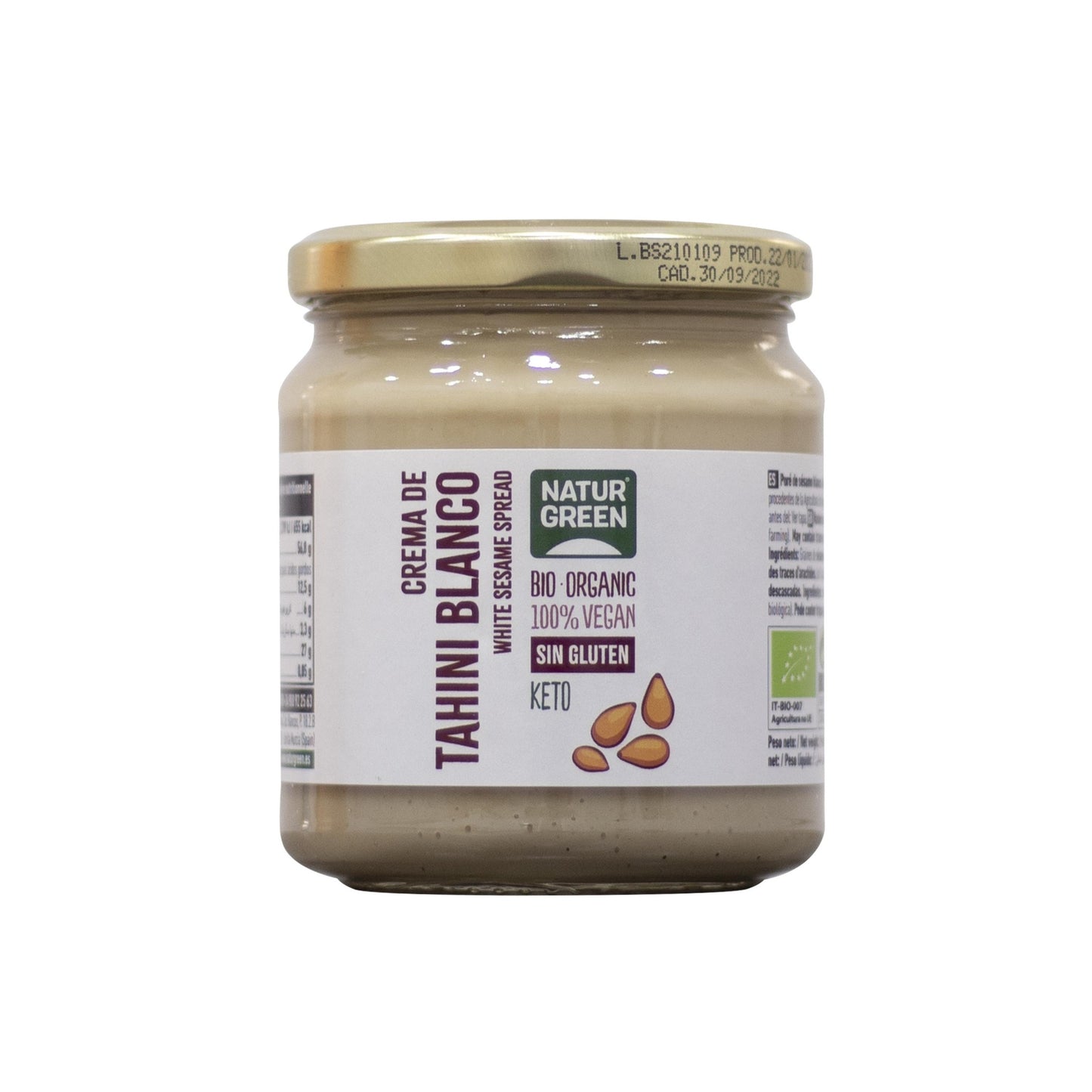 Creme de Tahini Branco sem glúten Naturgreen 300 g