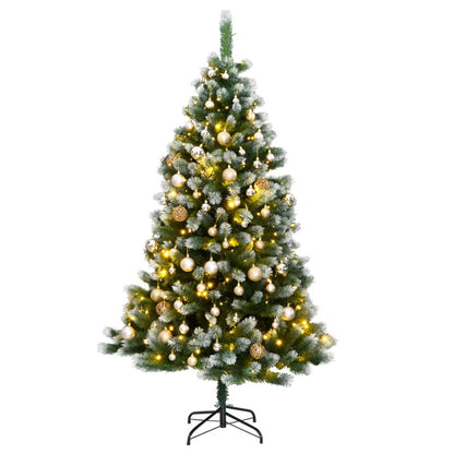 Vidaxl Árbol De Navidad Artificial Con Bisagras 300 Led Y Bolas 210 Cm_0