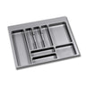 Emuca Porta-talheres para gaveta de cozinha, módulo 700 mm, Plástico, Cinza