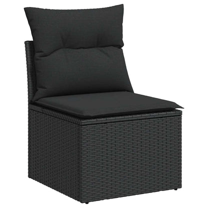 Set De Sofás De Jardín 7 Pzas Con Cojines Ratán Sintético Negro / Vetonek_5