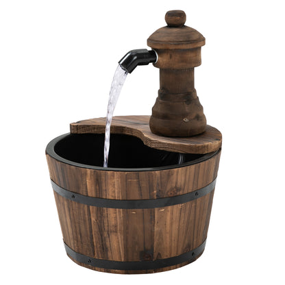 Outsunny Fuente De Agua De Madera En Cascada Con Bomba Eléctrica Natural_0