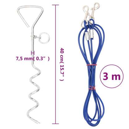 Cable De Amarre Para Perros Con Estaca De Tierra 3 M_3