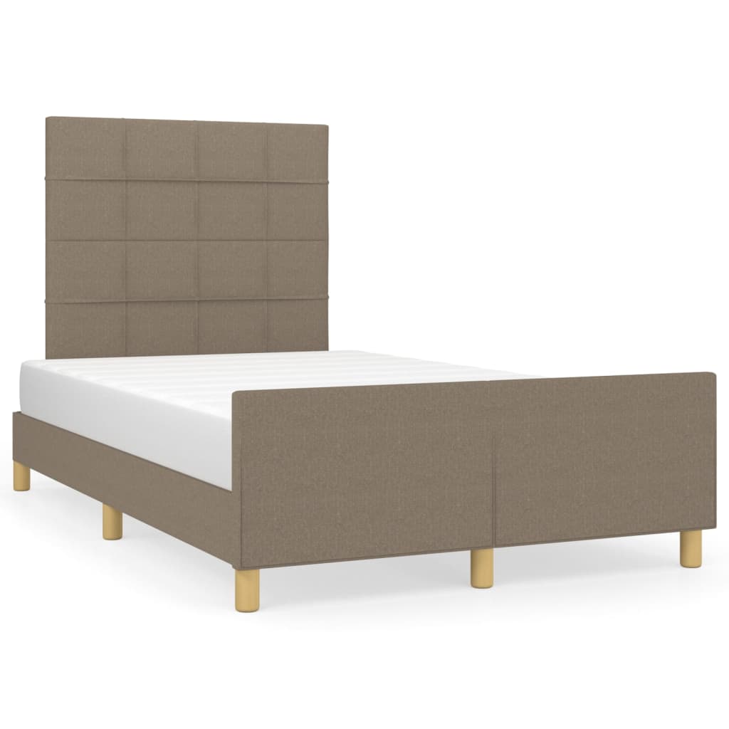 Estructura De Cama Con Cabecero De Tela Gris Taupe 120x200 Cm / Vetonek_5