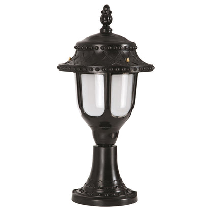 Aplique De Suelo Recto Para Exterior, Abs , Negro, 25x25x45, Casquillo E 27 Max 60 W