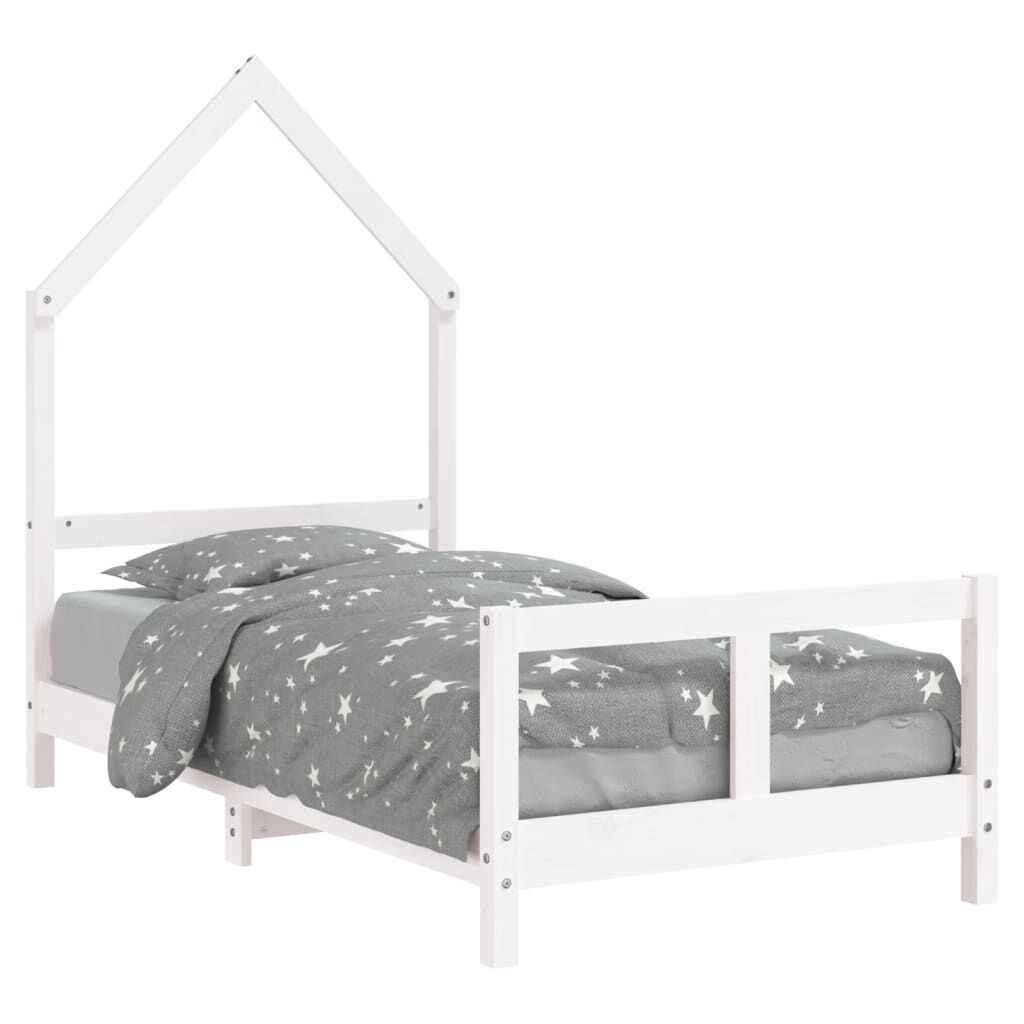 Vidaxl Estructura De Cama Para Niños Madera De Pino Blanco 80x160 Cm_0