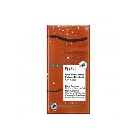 Vivani Chocolate Negro Biológico 62% com Caramelo e Flor de Sal de Maiorca 80g